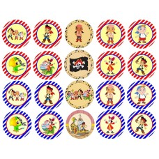 TJake22 Set 20 cake toppers de vafa Jake si piratii d5cm